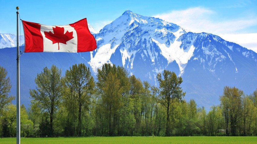 Canadian Flag Rocky Mountains Deal Locators